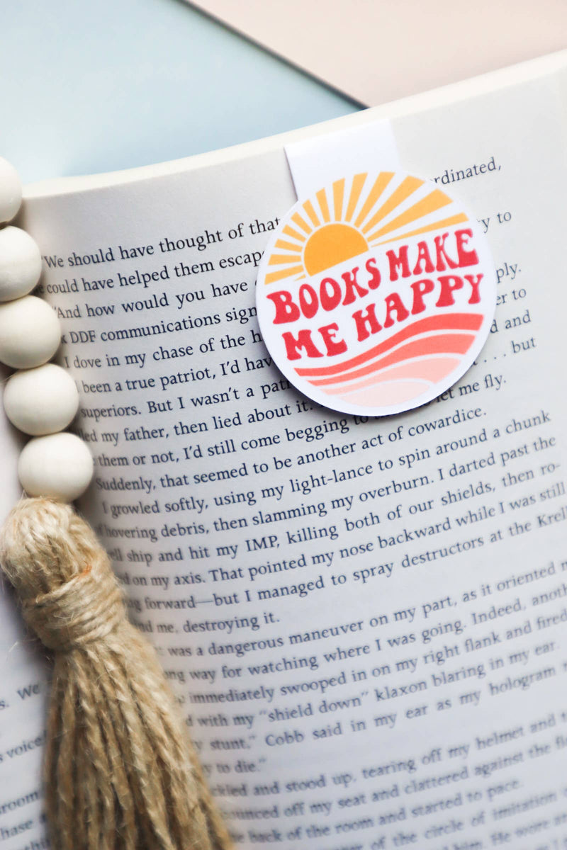 Books Make Me Happy Magnetic Bookmark