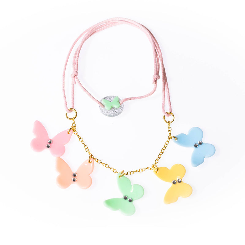 Pastel Multi Butterfly Necklace