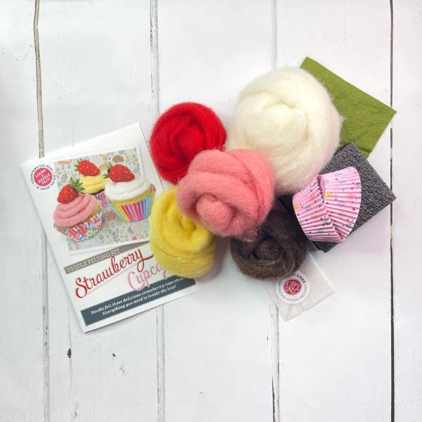 Strawberry Cupcakes Needle Felting Craft Kit