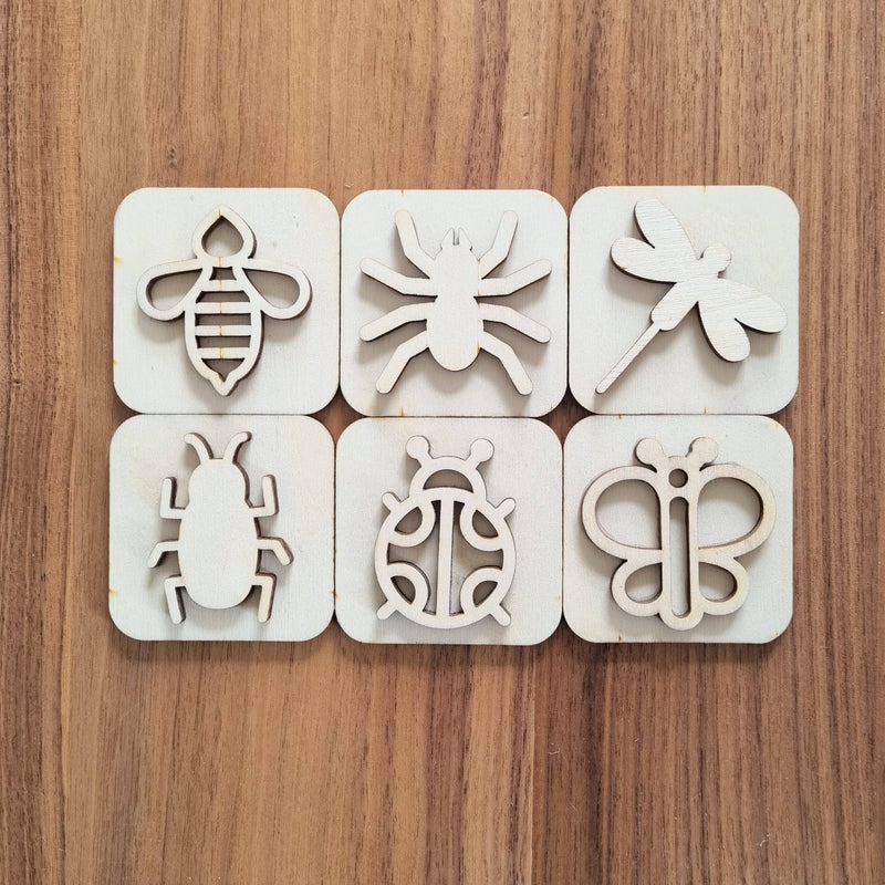 Wooden Clay/ Sand Stamps Insects