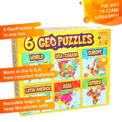 6 GeoPuzzles - One Box