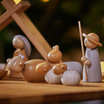 Natural Wood Nativity Scene Play Set
