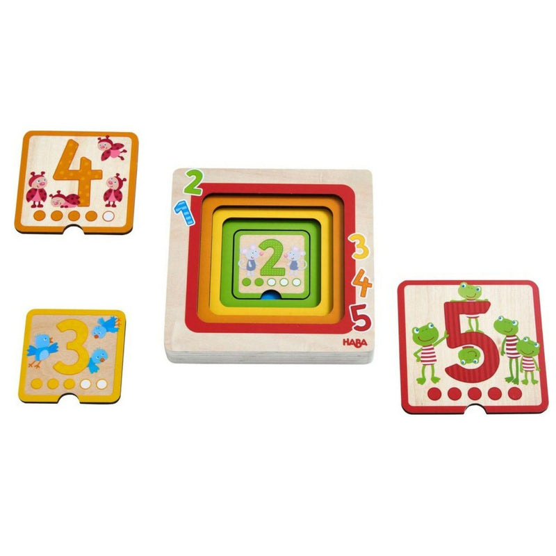 Counting Friends Wood Layering Puzzle 1 to 5