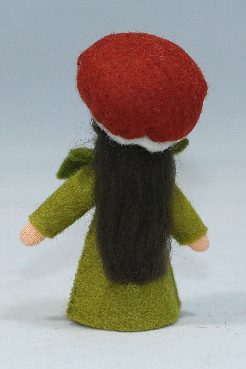 Chestnut Mother Fairy (miniature standing felt doll, fruit hat)