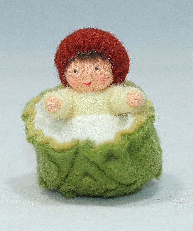 Chestnut Baby (miniature wrapped felt doll)