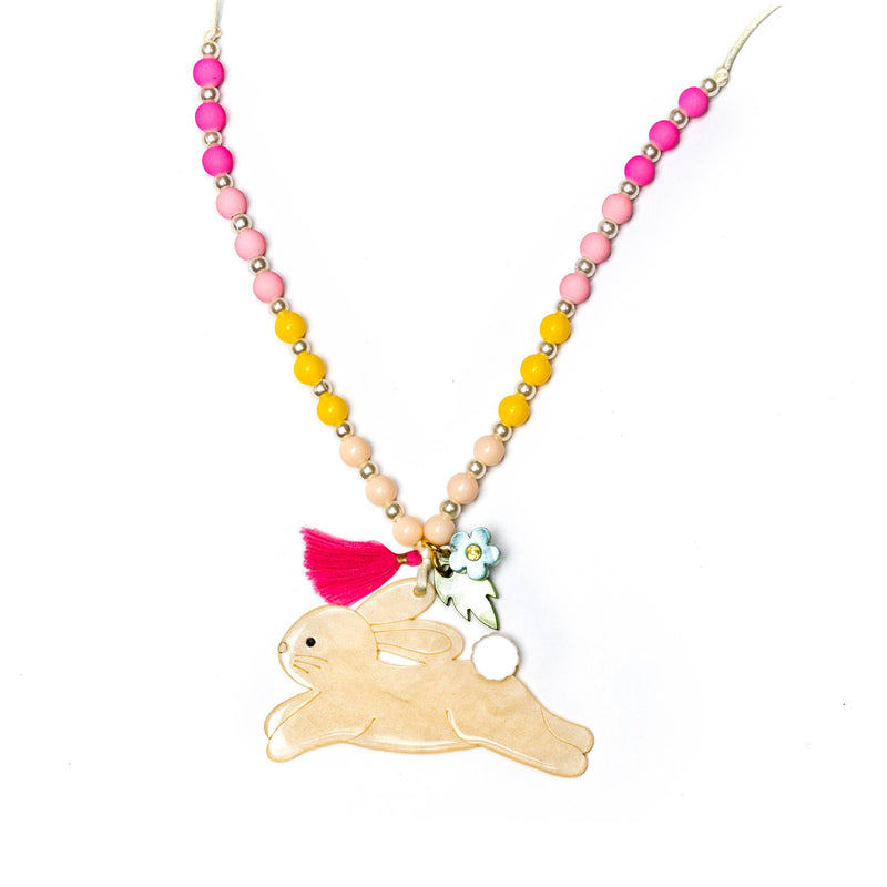 Hopping Bunny Pearlized Necklace