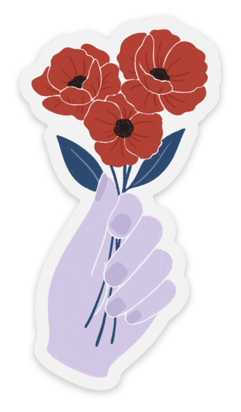 Taylor Swift Inspired Clear Poppies Sticker, 3.25x2 in.