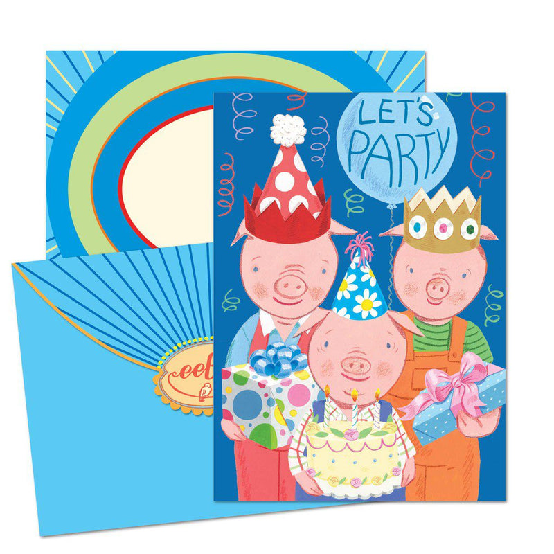 Three Little Pigs Birthday Card