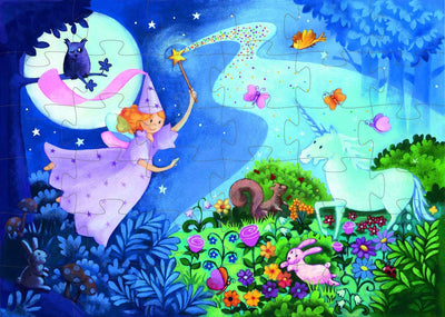Fairy And Unicorn Silhouette Puzzle