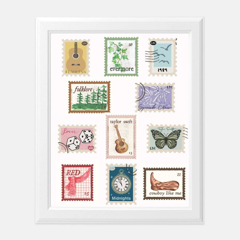 Eras Tour Stamps Art Print (Taylor Swift)