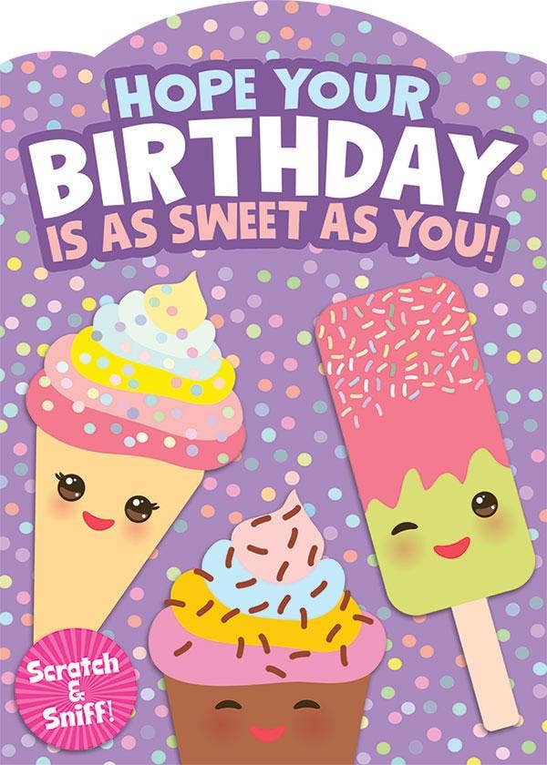 Kawaii Ice Cream Scratch & Sniff Card