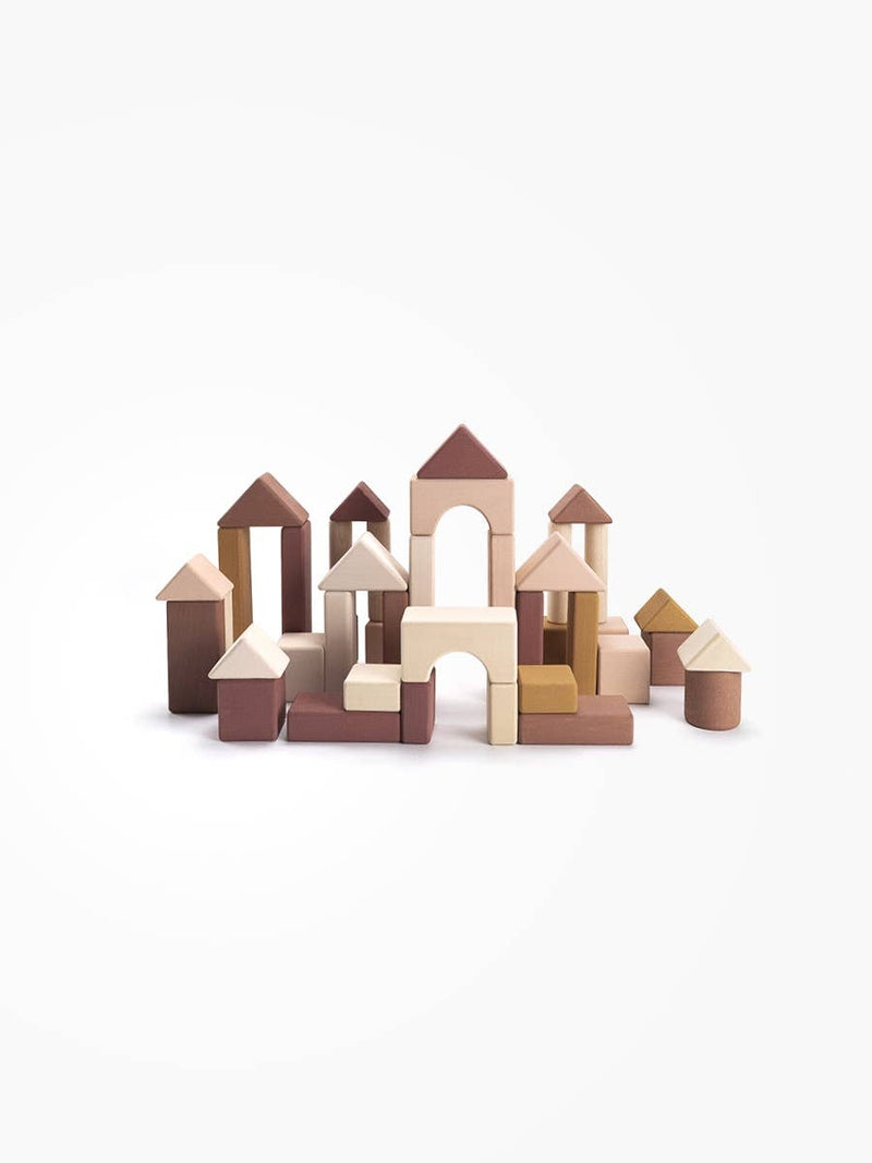 Castle Wooden Blocks Set, Light Pink