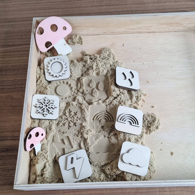 Wooden Clay/Sand Stamp The Weather