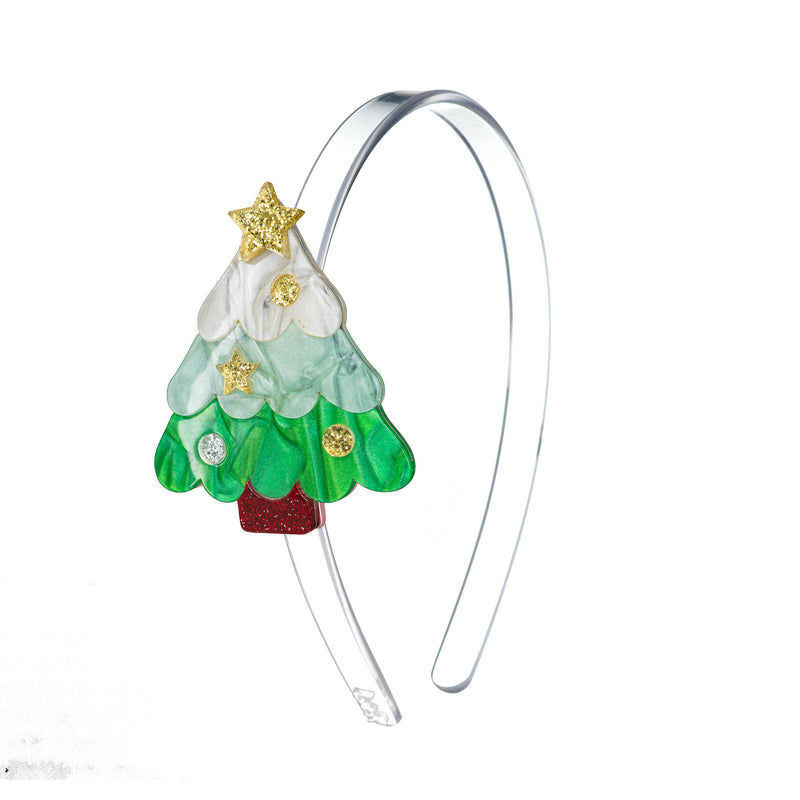 Christmas Tree Green Pearlized Headband