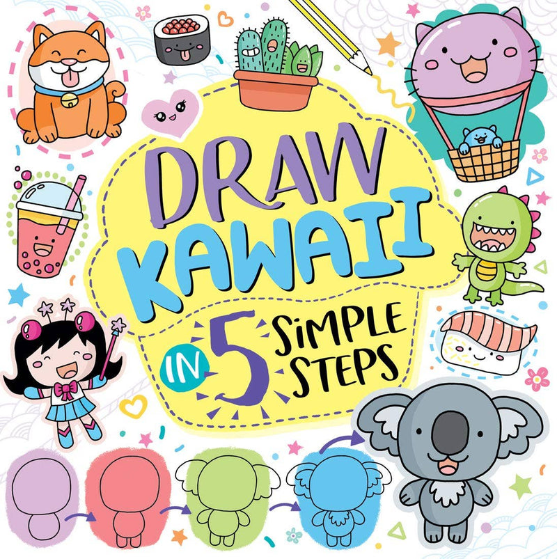 Draw Kawaii in 5 Simple Steps Coloring Book