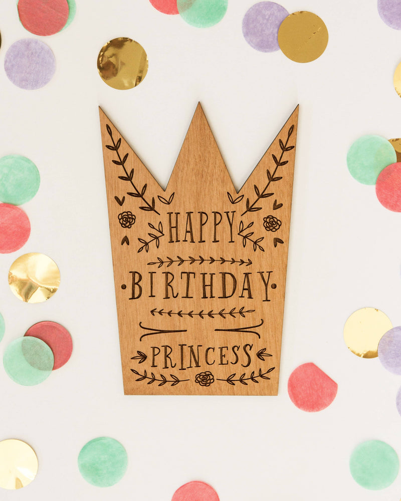 Happy Birthday Princess Real Wood Card