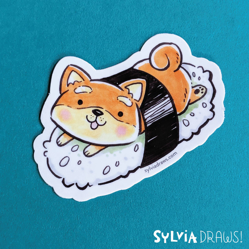 Shiba Inu Sushi Sticker