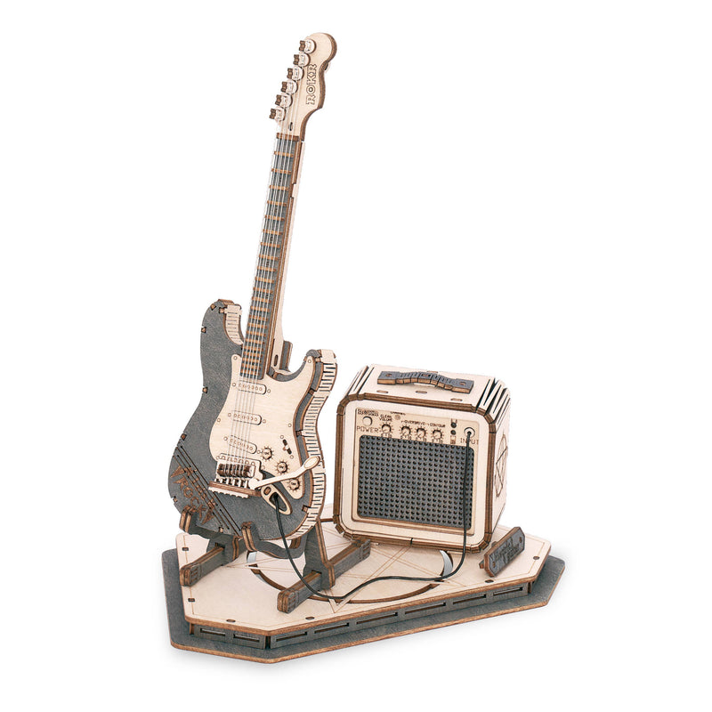 3D Laser Cut Wooden Puzzle: Electric Guitar