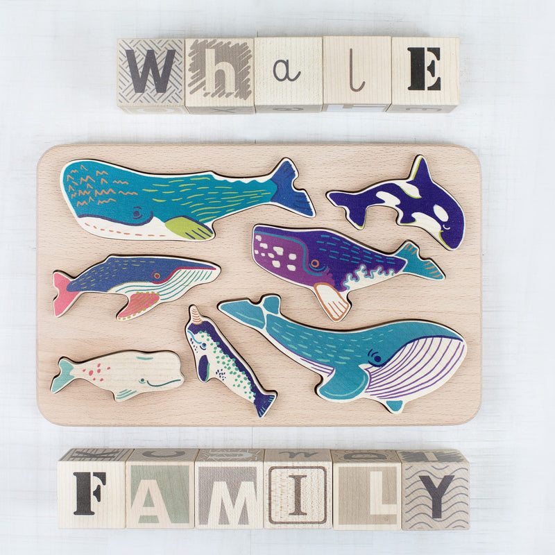 Whale Family Puzzle and Stacker