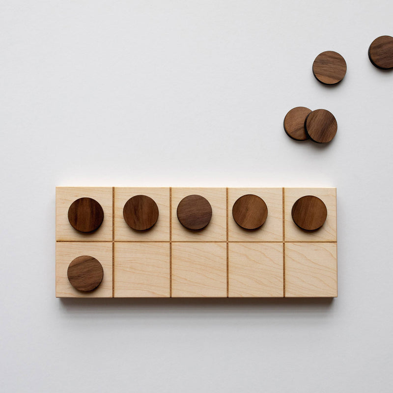 Wooden Tens Frame and Counting Pieces