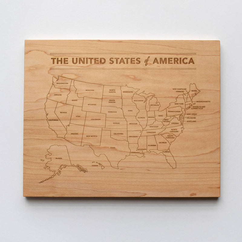 Wooden United States Map