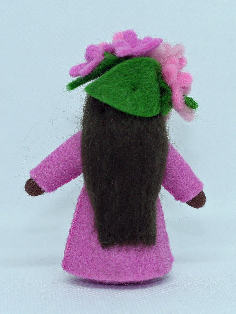 Lilac Fairy (miniature standing felt doll, flower hat)