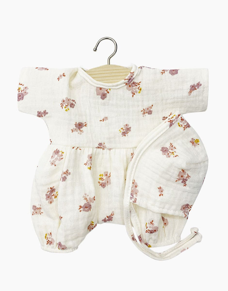 Babies Collection – Noa Romper, Little Pink Flowers and Bonnet
