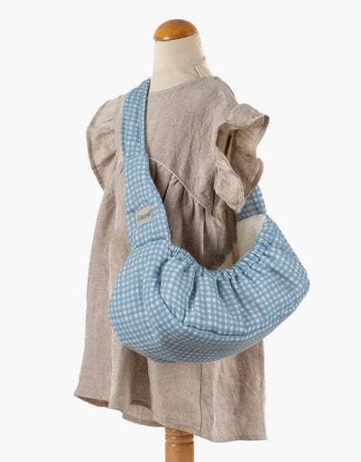 Babies Collection - Blue Gingham Hammock Doll Carrier/Sling