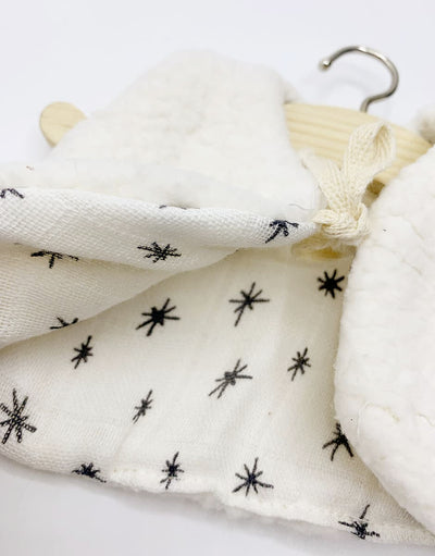 Ecru Sherpa Cardigan with Star Interior