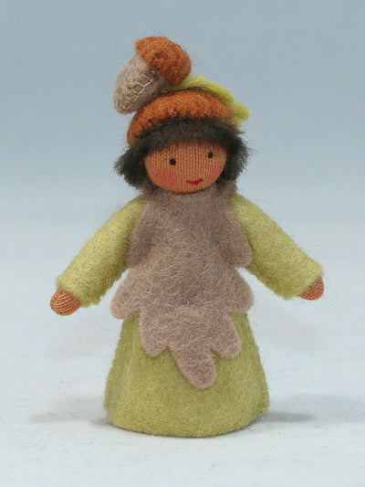 Oak Prince (miniature standing felt doll, fruit hat)