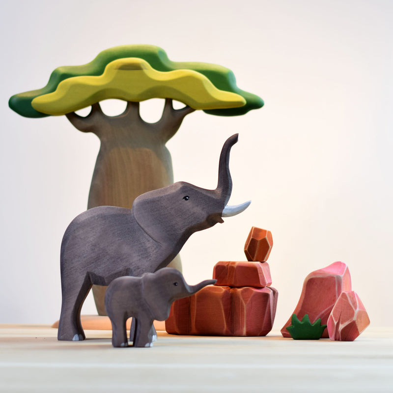 Bumbi &amp; Bimbi Elephants and Savanna Rocks Set