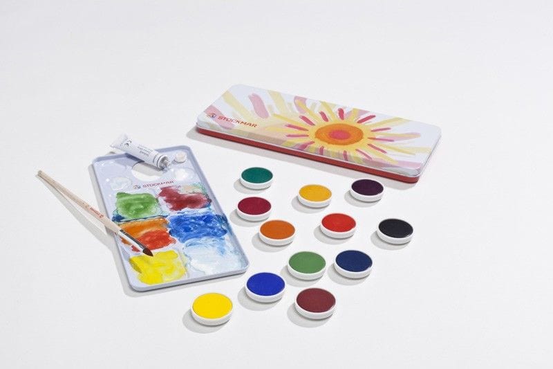 Opaque Colors - 12 Colors includes Opaque White, Brush and Mixing Palette