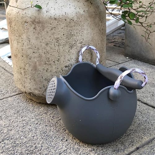 Cool Grey Watering Can with Rope Handles