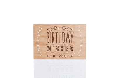 Birthday Wishes Real Wood Card