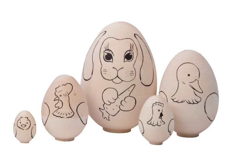 Unpainted Easter Animals Nesting Egg 5pc./4"